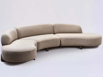 VAO - Curved 3 seater wool sofa by Paolo Castelli - view 2